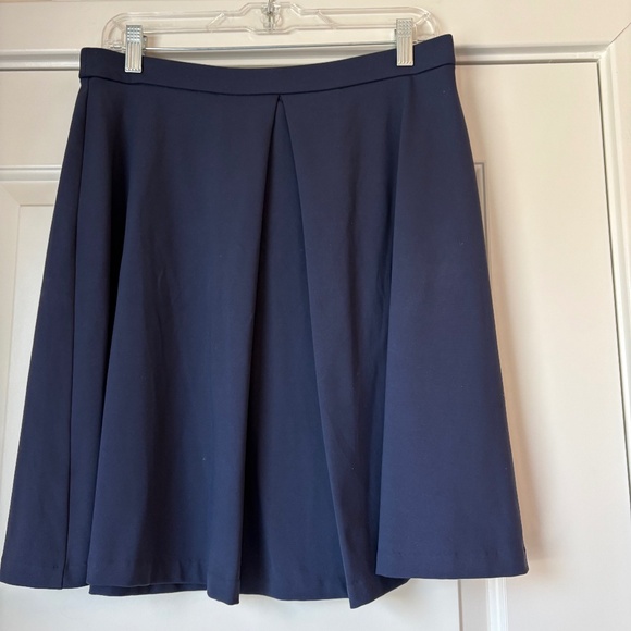 Adrienne Vittadini Womens A-Line Skirts Pleated Front Career Navy Blue Size M - Picture 1 of 5
